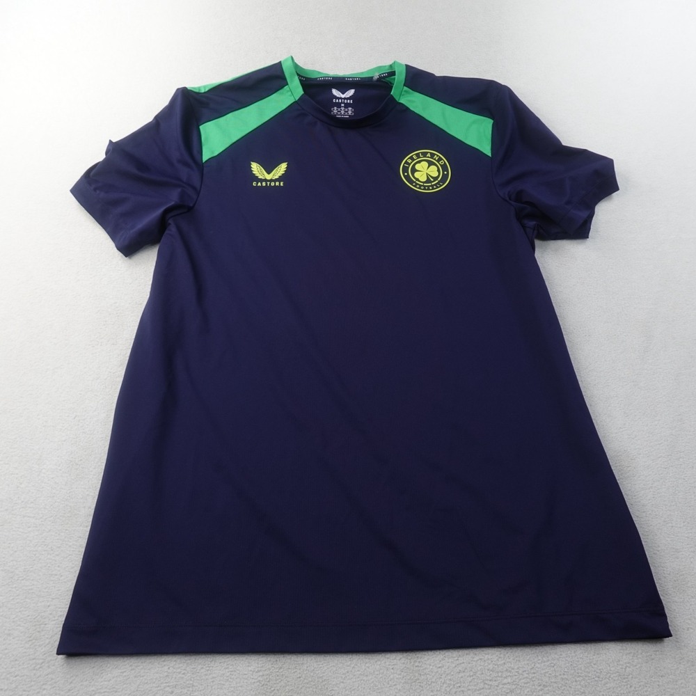 Castore Ireland Football Soccer Training Shirt Mens Medium Navy Green FAI